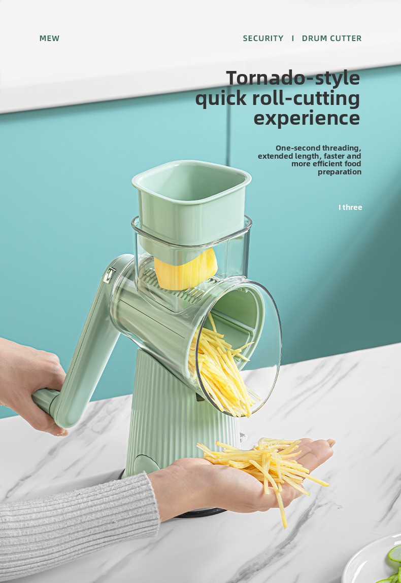 Stainless steel roller vegetable slicer