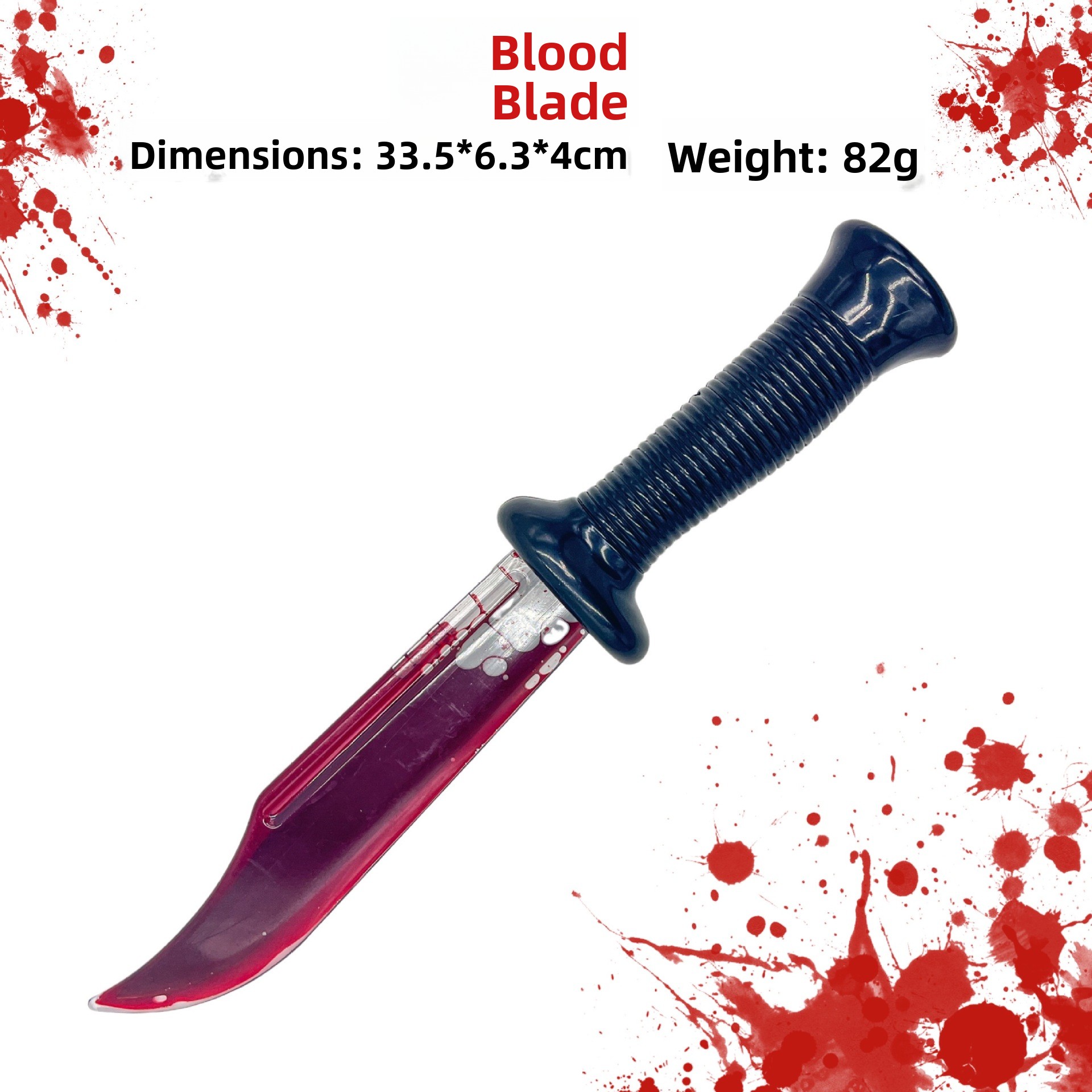 Halloween Simulation Bleeding Knife Prop Horror Fake Blood Zombie Makeup Toy