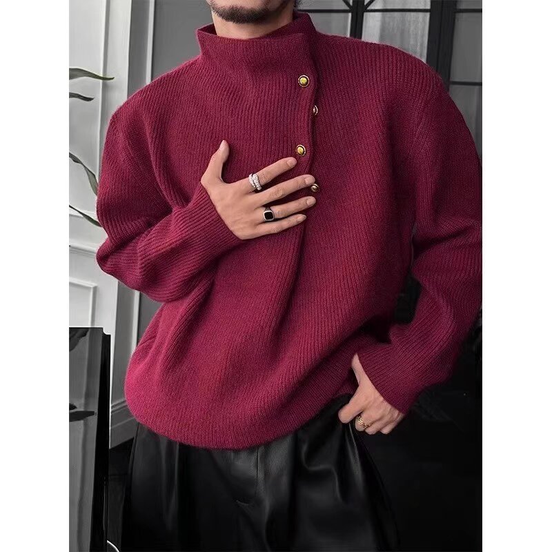 Men's Casual Turtleneck Long Sleeve Knitwear Top