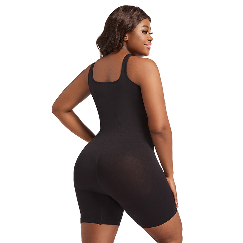 Plus Size Seamless Body Shaping Bodysuit with Wide Straps Tummy Control and Butt Lift