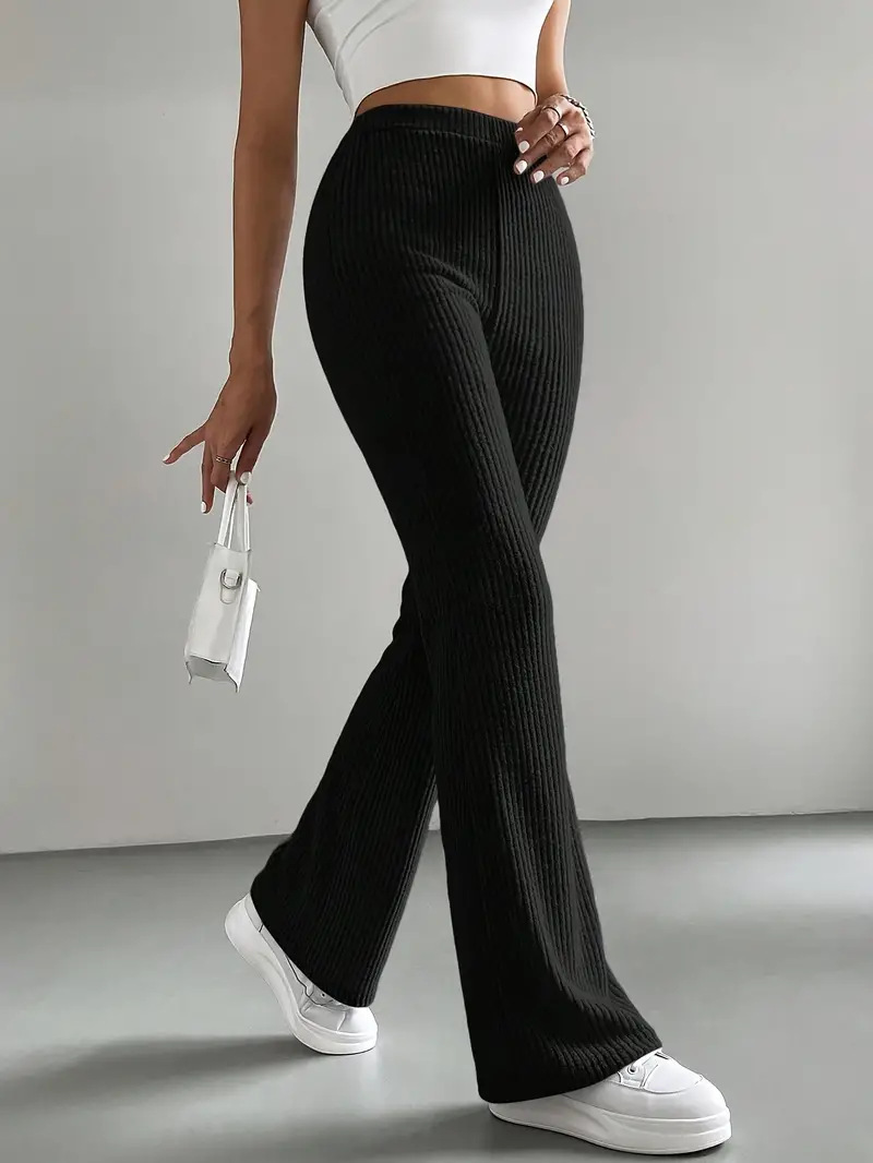 Flared slim-fit trousers