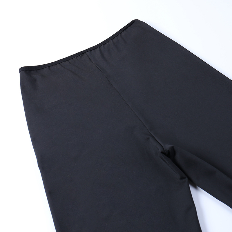 Women's High-Waisted Lace Splicing Butt-Lifting Boot-Cut Pants