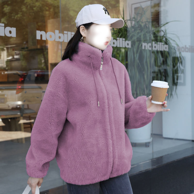 Women Double-Sided Velvet Warm Zip Up Cardigan