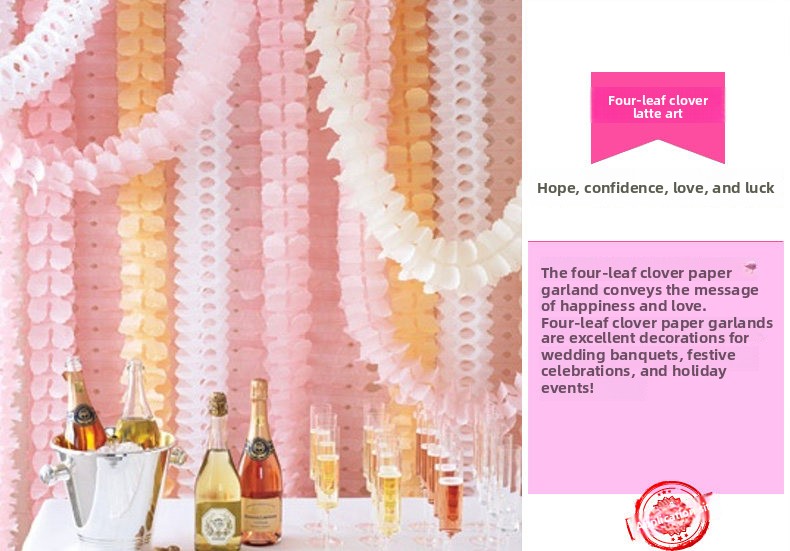 Four-Leaf Clover Craft Paper Banner 3m Party Decoration