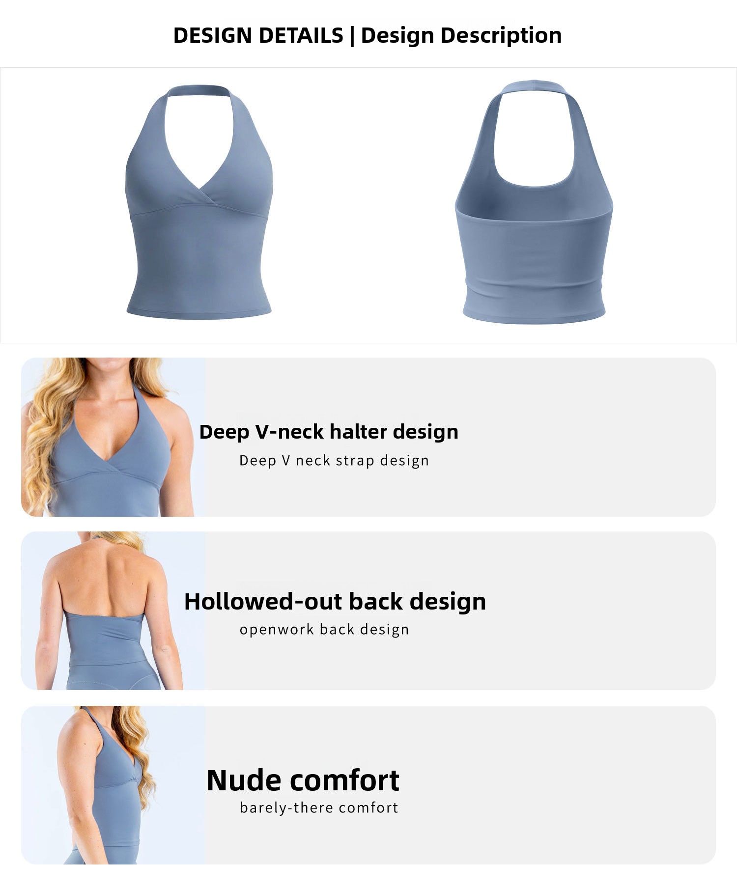 Halter Vest with Chest Mat Yoga Clothing Fitness Yoga Vest