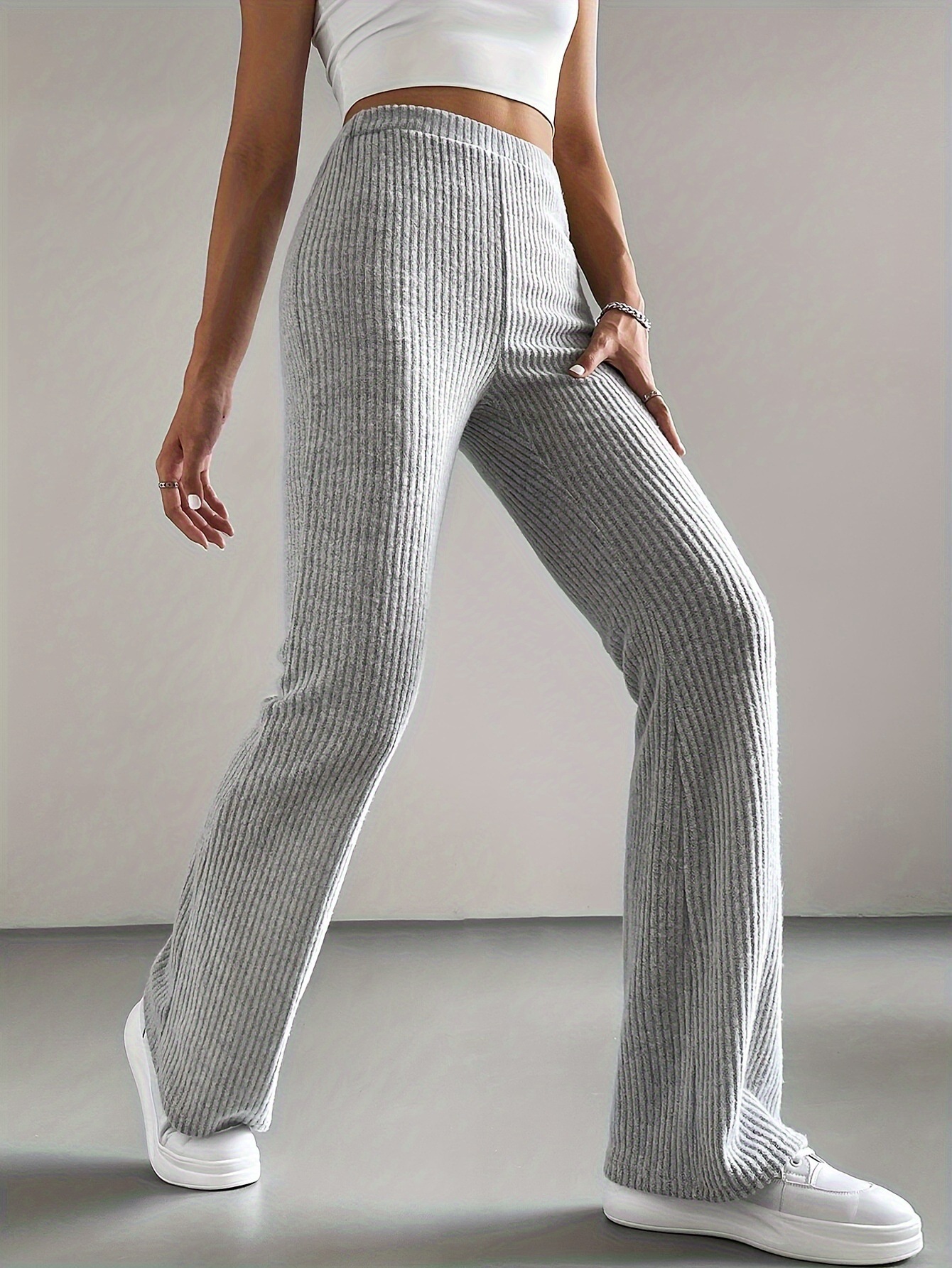Flared slim-fit trousers