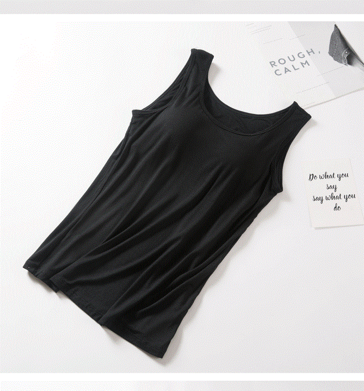 Women's Modal Padded Backless Yoga Camisole Tank Top Plus Size