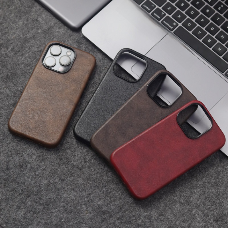Retro Crazy Horse Leather Magnetic Anti-Drop Phone Case for iPhone