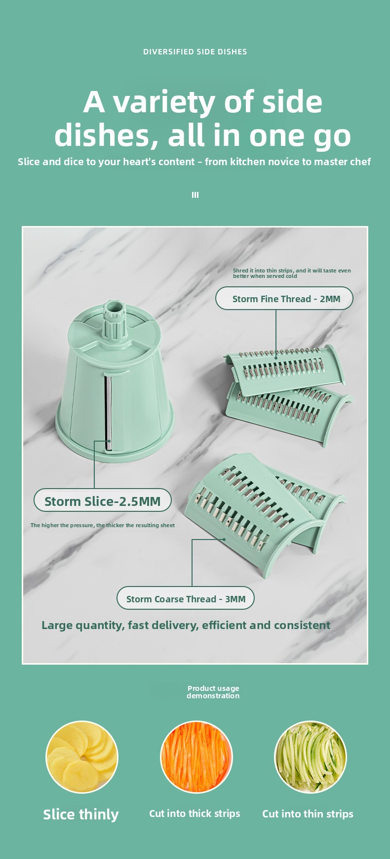 Stainless steel roller vegetable slicer
