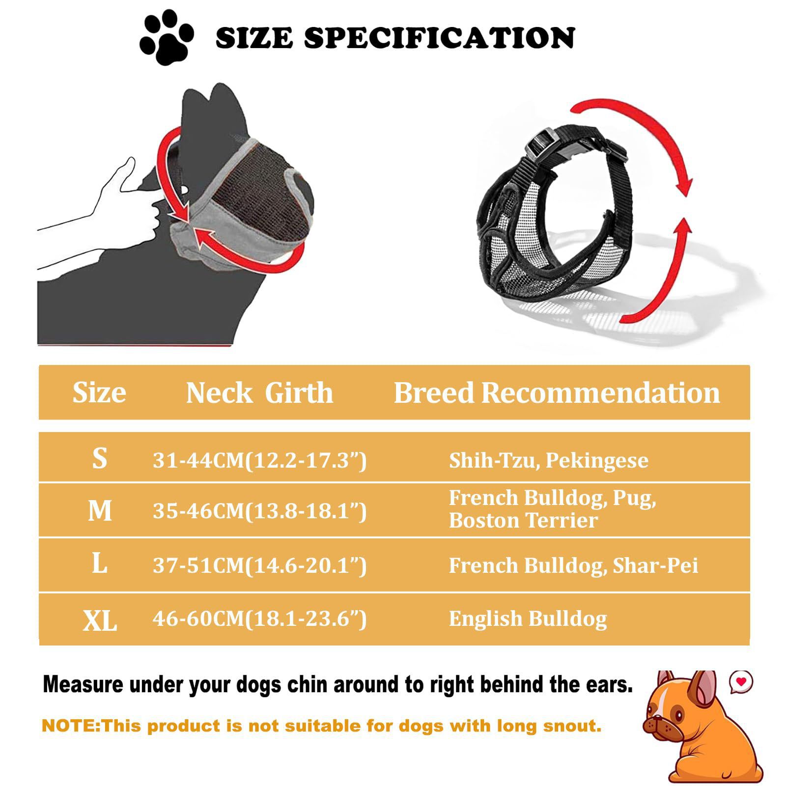 Breathable Dog Muzzle for French Bulldog Pug Anti Biting Pet Mask