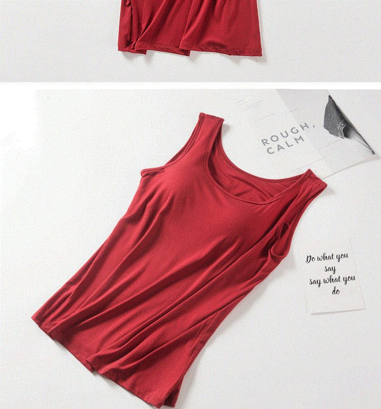 Women's Modal Padded Backless Yoga Camisole Tank Top Plus Size