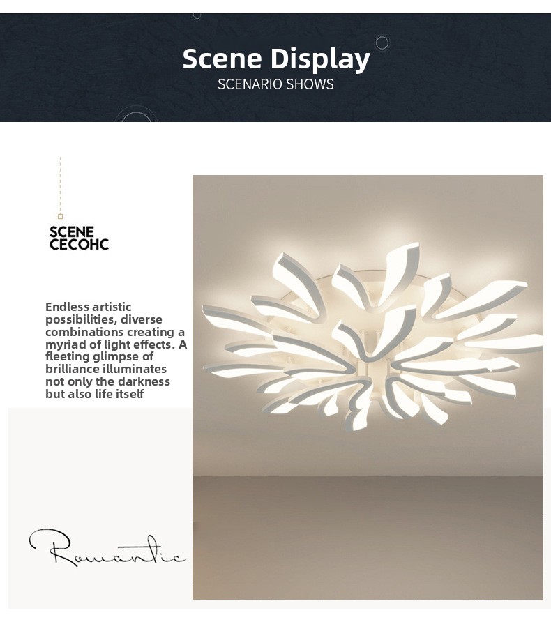 Nordic style V-shaped acrylic ceiling lamp