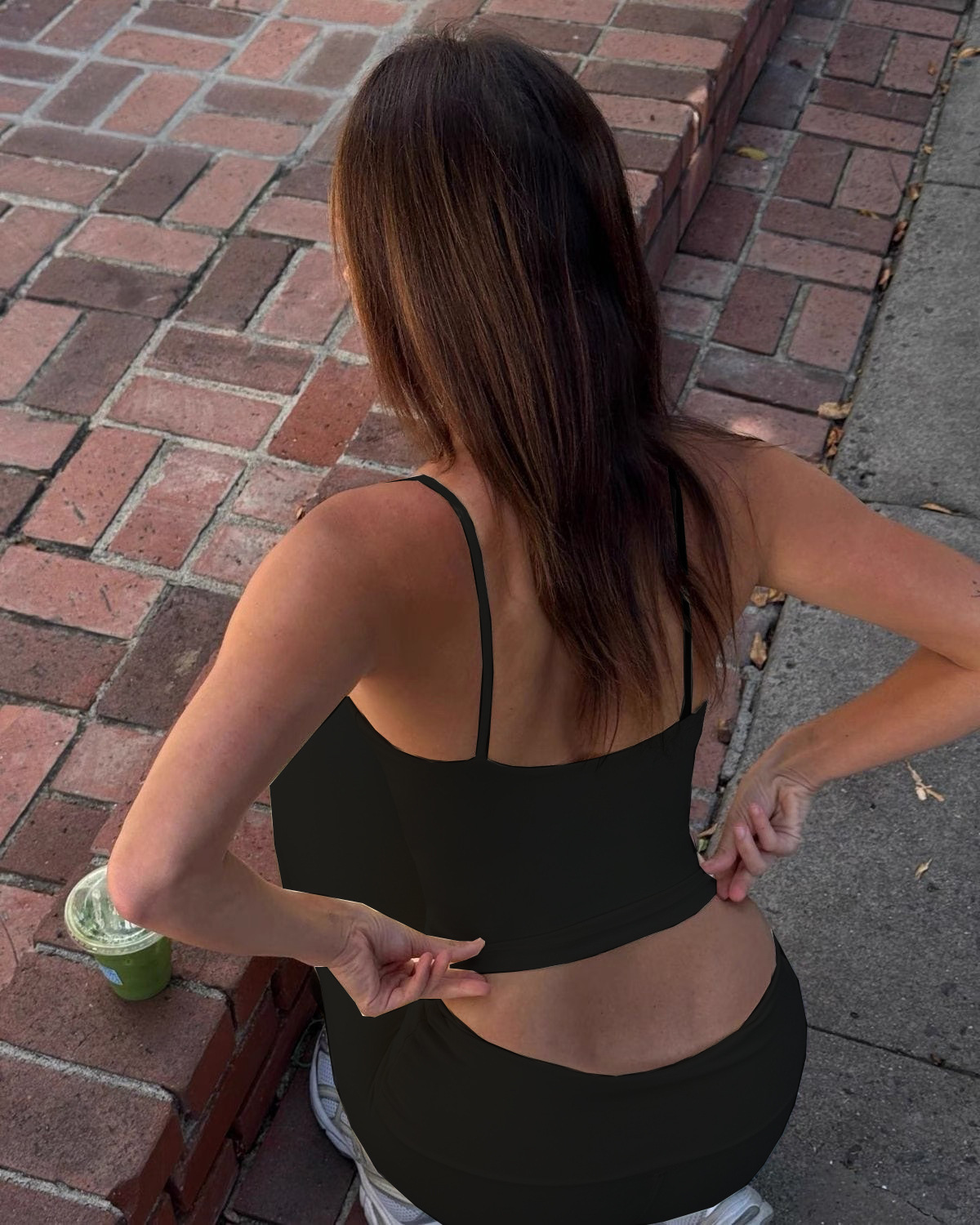 V-Neck Yoga Vest with Chest Pad Butt-Lifting Shorts
