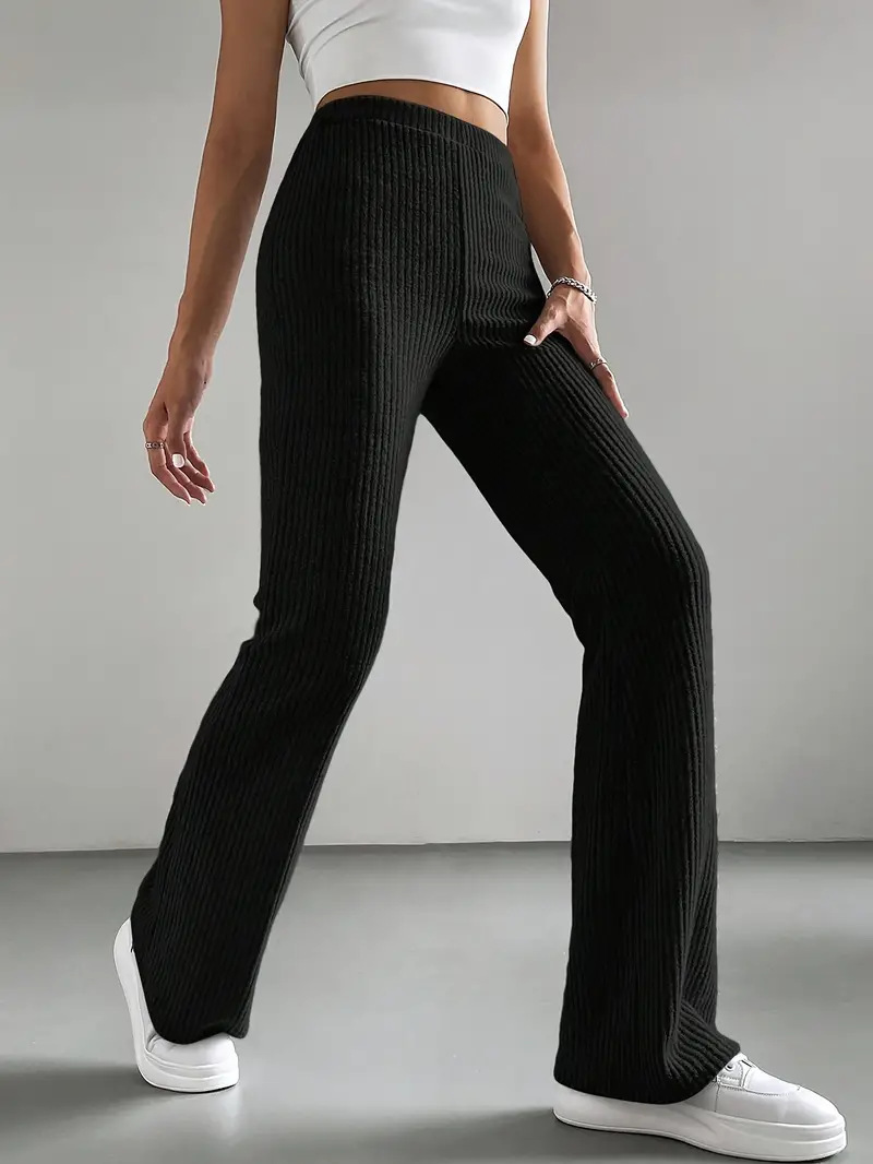Flared slim-fit trousers