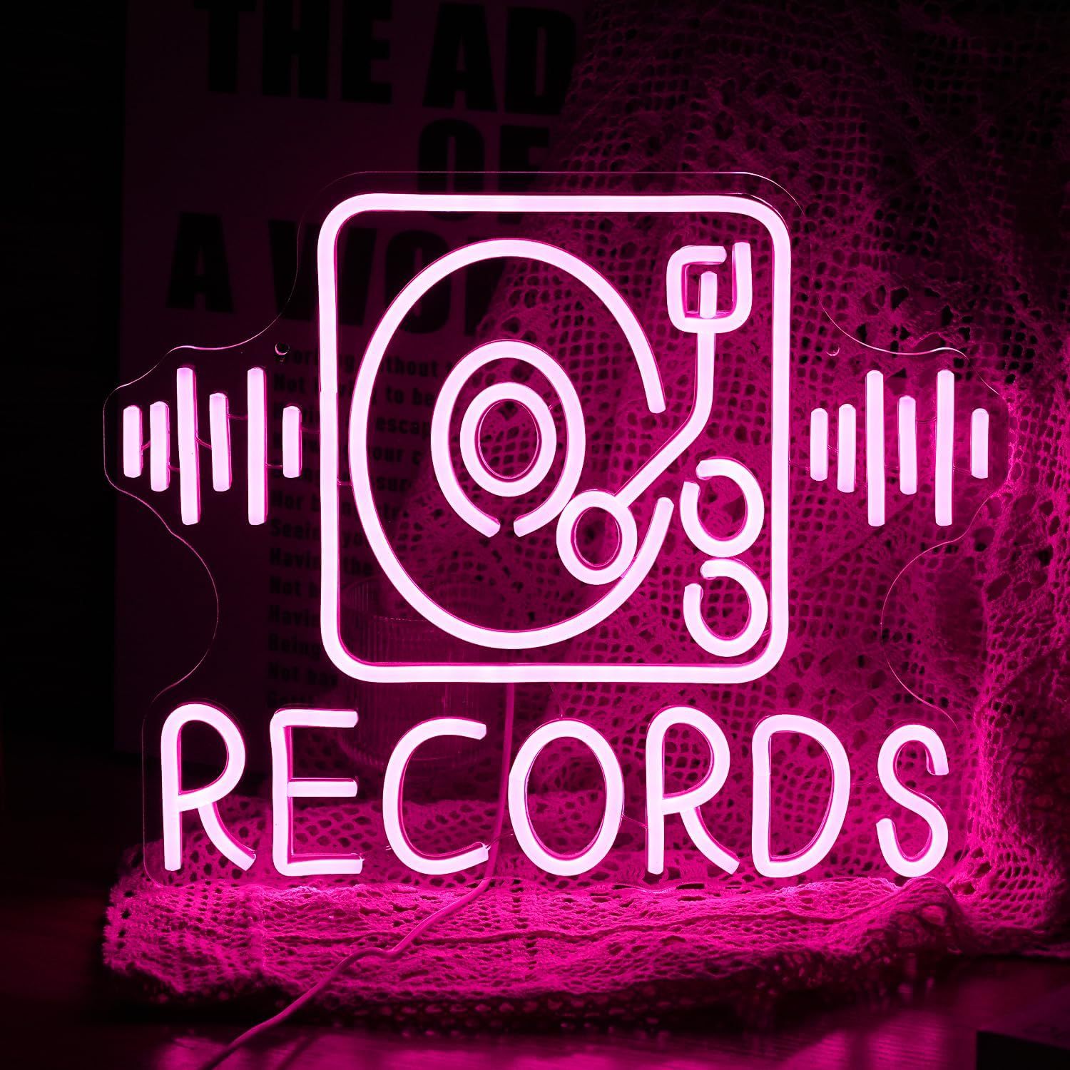 Record Player LED Neon Light Sign