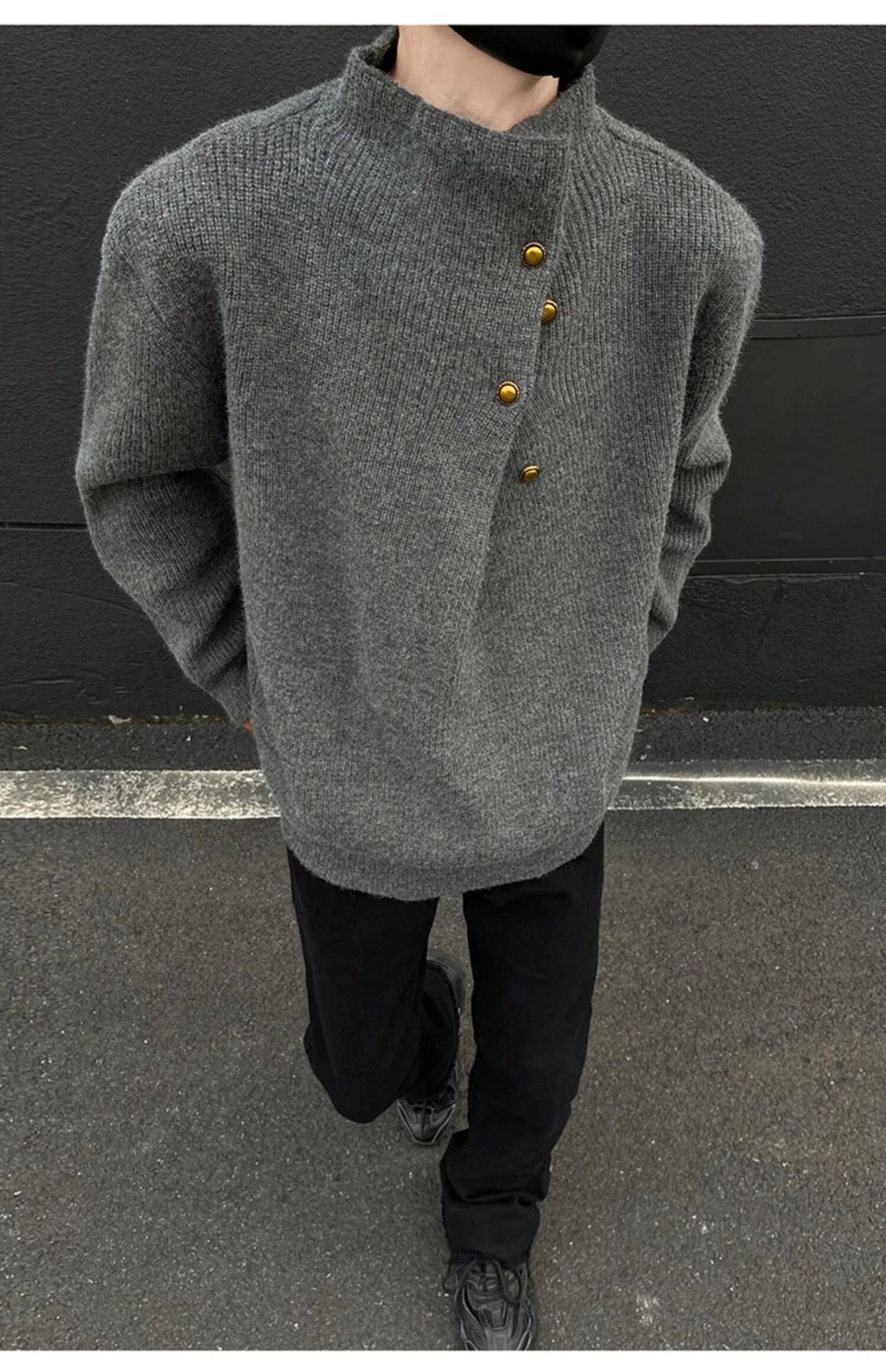 Men's Casual Turtleneck Long Sleeve Knitwear Top