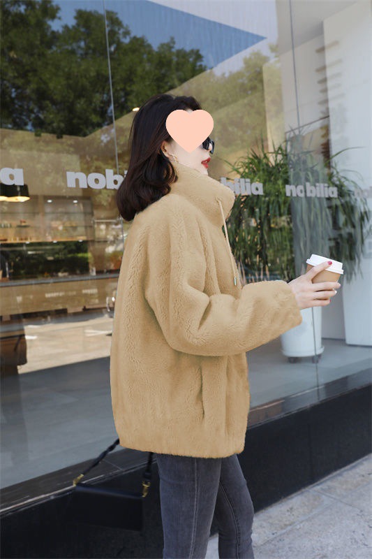 Women Double-Sided Velvet Warm Zip Up Cardigan