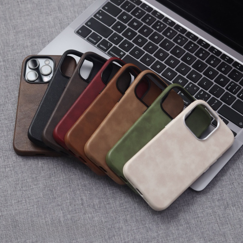 Retro Crazy Horse Leather Magnetic Anti-Drop Phone Case for iPhone