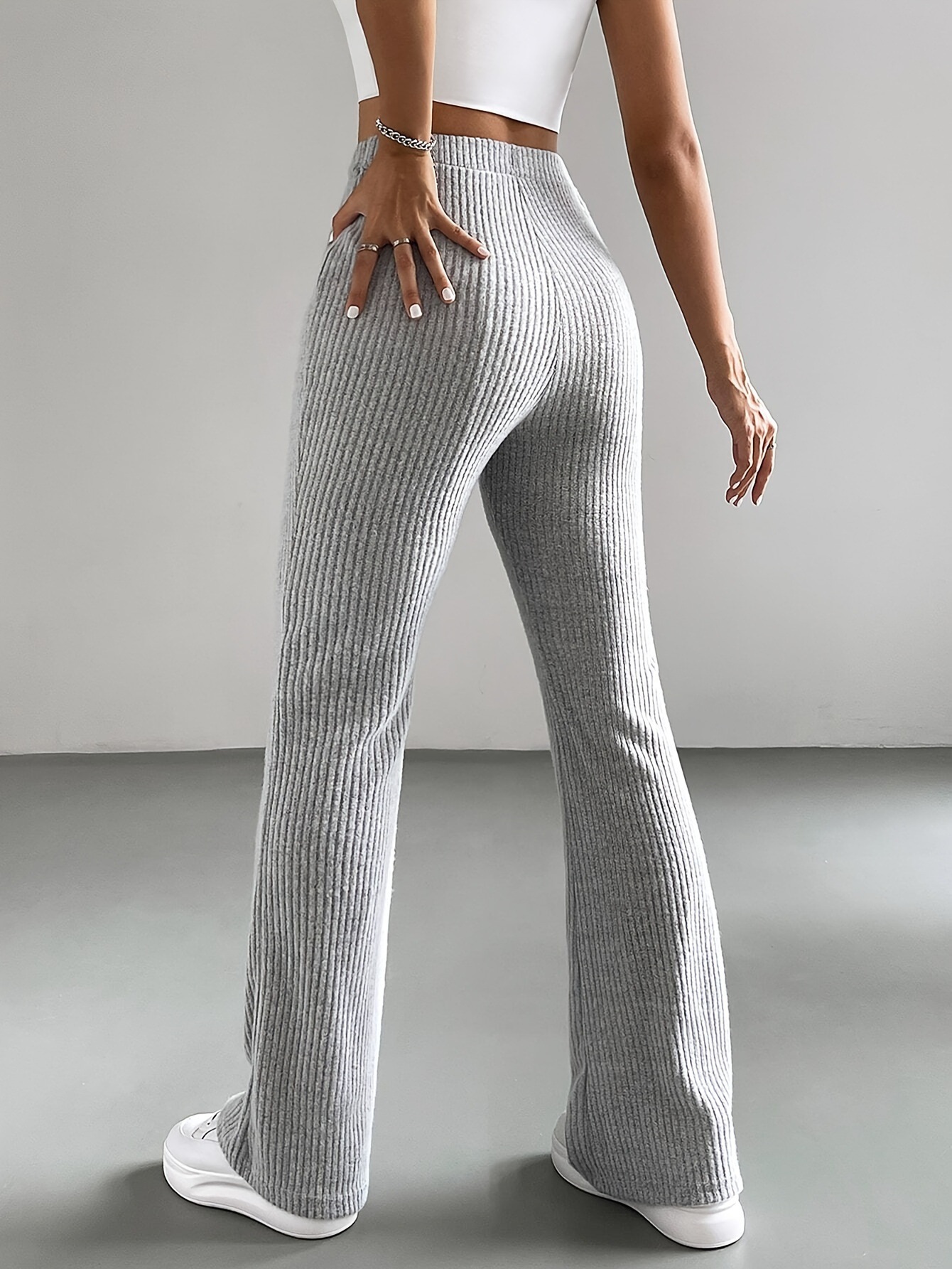 Flared slim-fit trousers