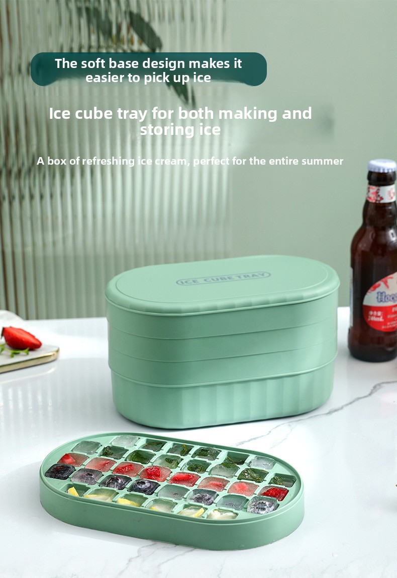 Silicone Ice Cube Tray with Soft Bottom