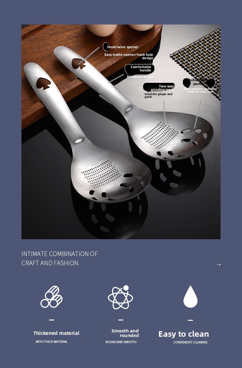 Multifunctional 5-in-1 Stainless Steel Food Prep Spoon