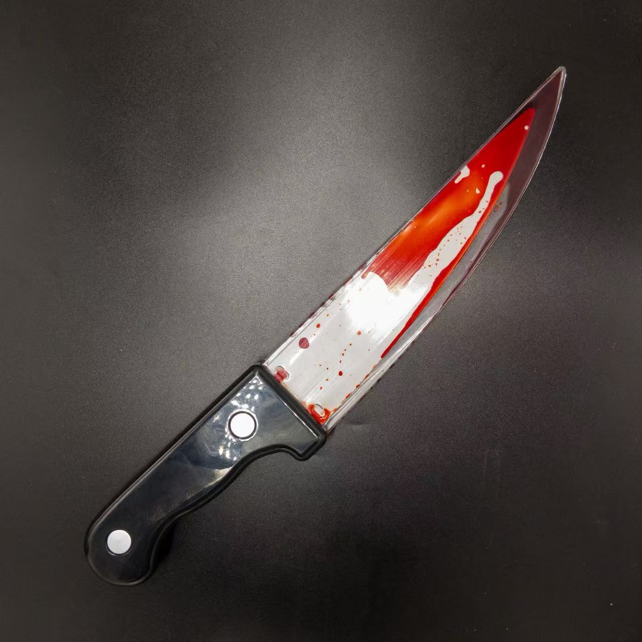 Halloween Simulation Bleeding Knife Prop Horror Fake Blood Zombie Makeup Toy