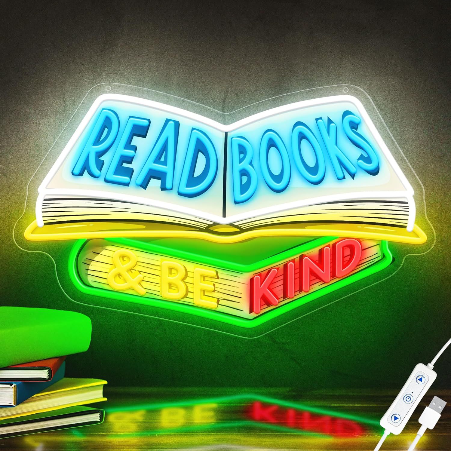 Dimmable LED Reading Neon Sign Wall Decor Light