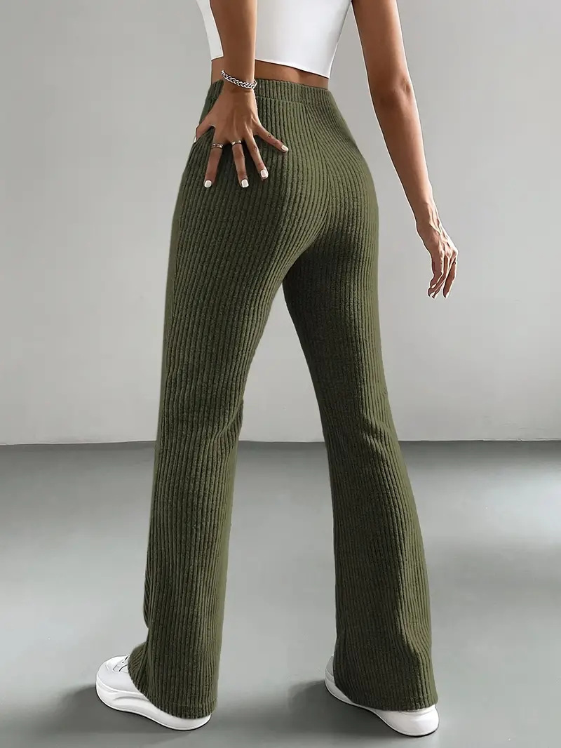 Flared slim-fit trousers
