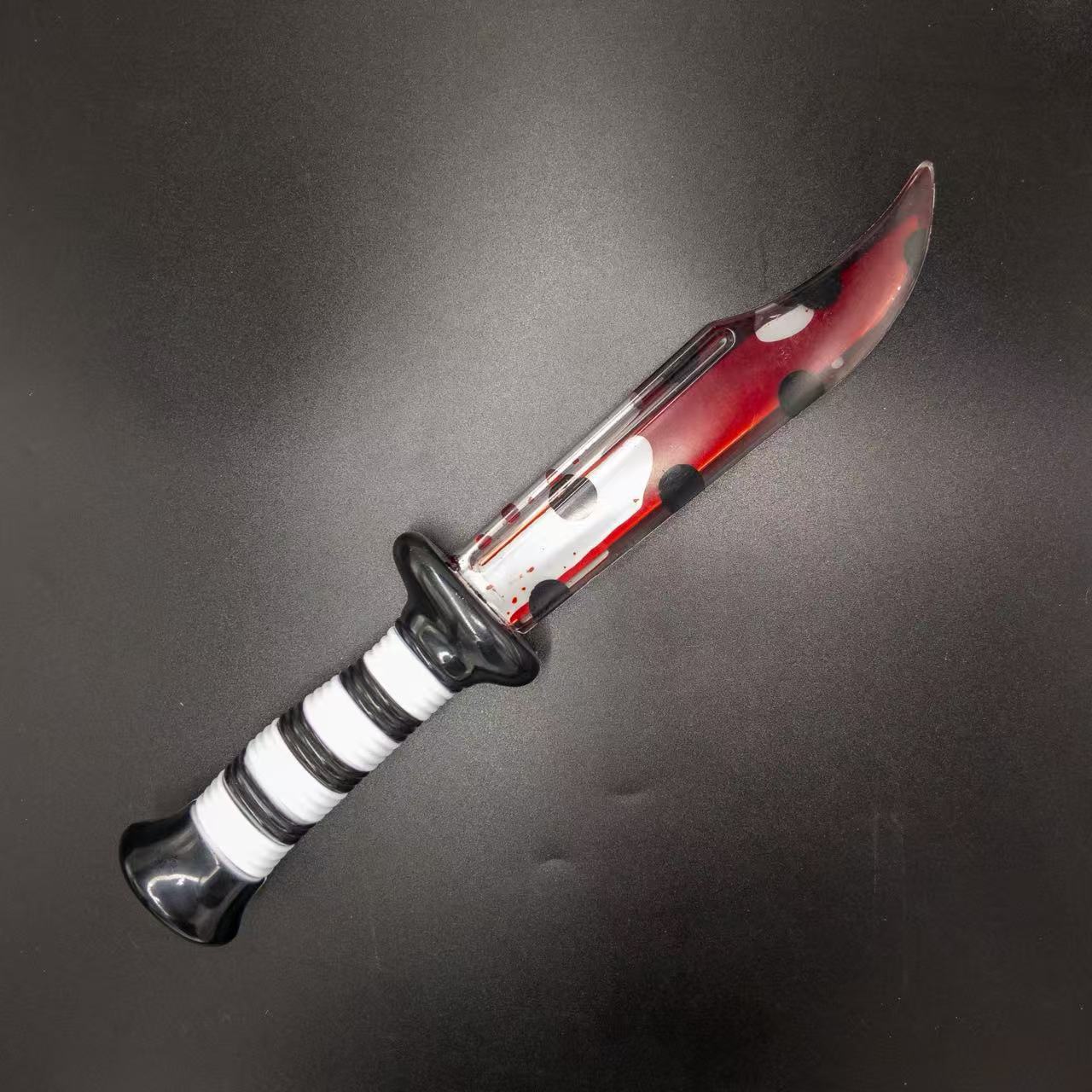 Halloween Simulation Bleeding Knife Prop Horror Fake Blood Zombie Makeup Toy