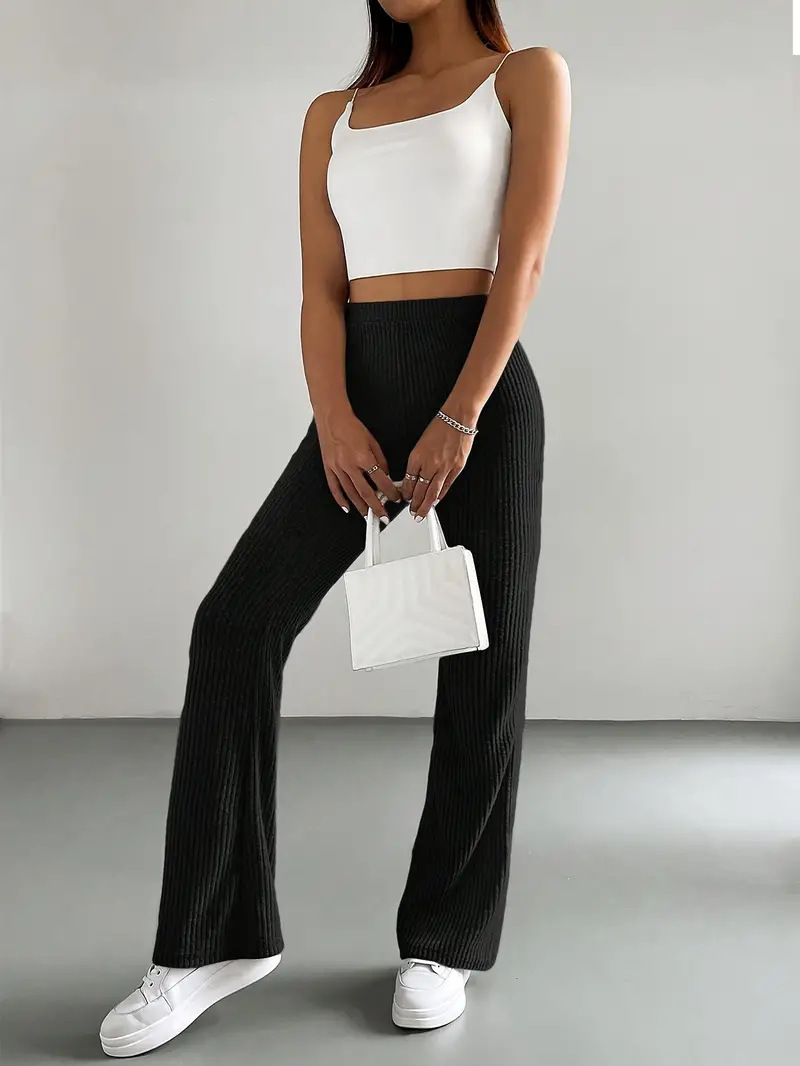 Flared slim-fit trousers