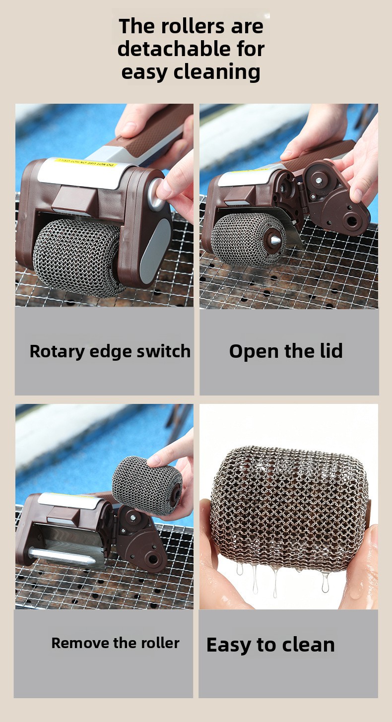 Brushless motorized barbecue brush