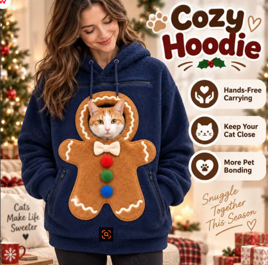 Mens Christmas 3D Print Hooded Sweatshirt Fleece Lined Long Sleeve Pullover