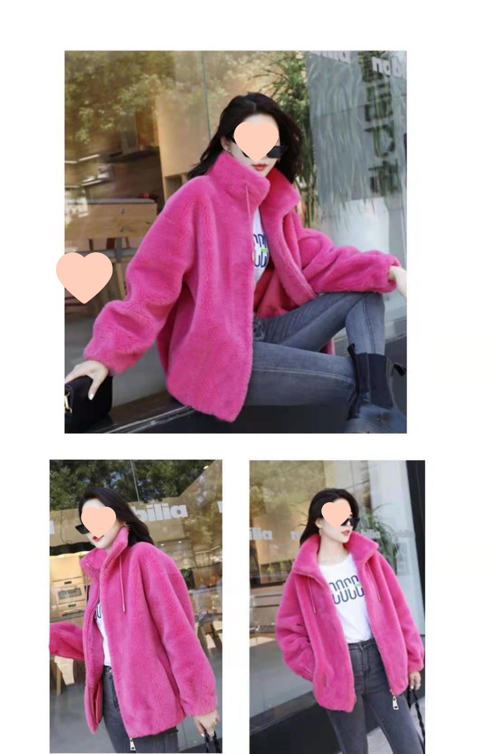Women Double-Sided Velvet Warm Zip Up Cardigan