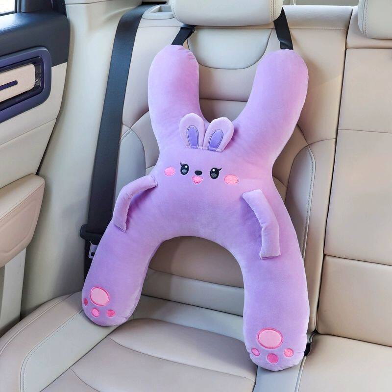 Cartoon Plush Kids Car Seat Travel Pillow Neck Support Nap Cushion