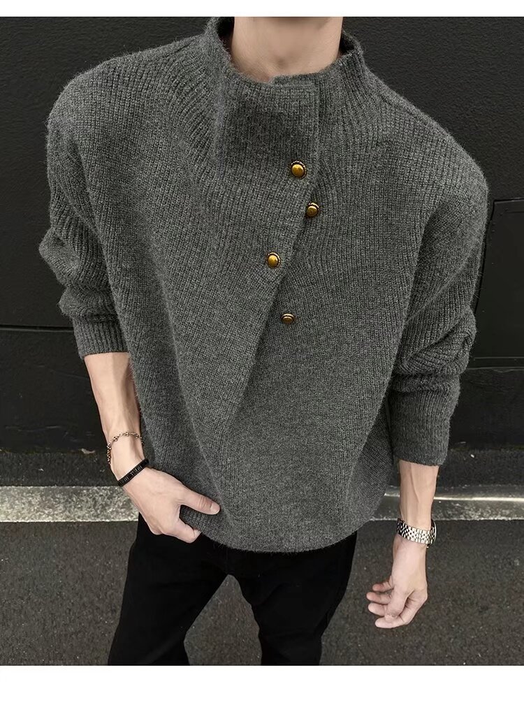 Men's Casual Turtleneck Long Sleeve Knitwear Top