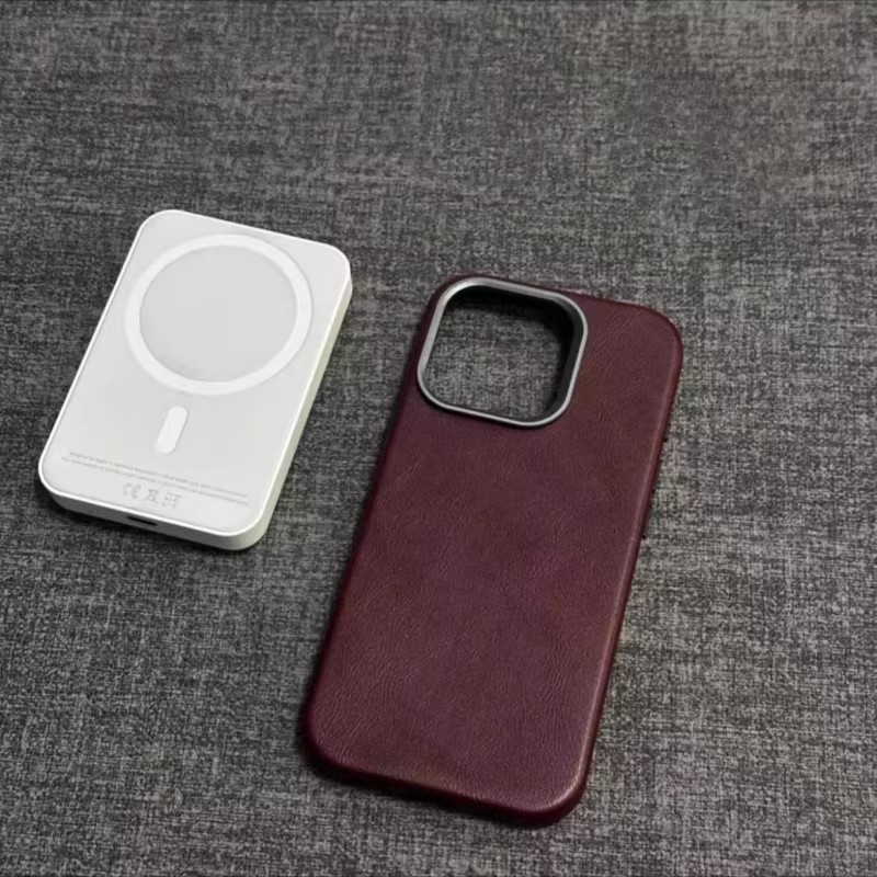 Genuine Leather Magnetic Shockproof Phone Case for iPhone 13 14 15 16 17 18 Series