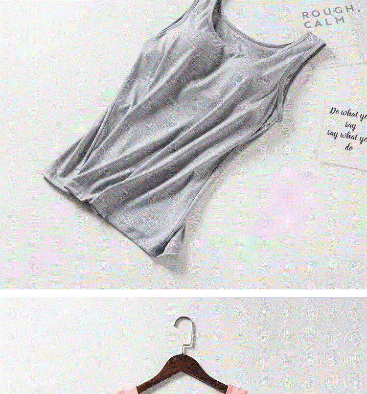 Women's Modal Padded Backless Yoga Camisole Tank Top Plus Size