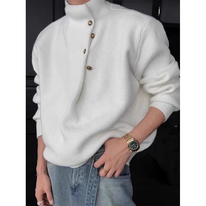Men's Casual Turtleneck Long Sleeve Knitwear Top