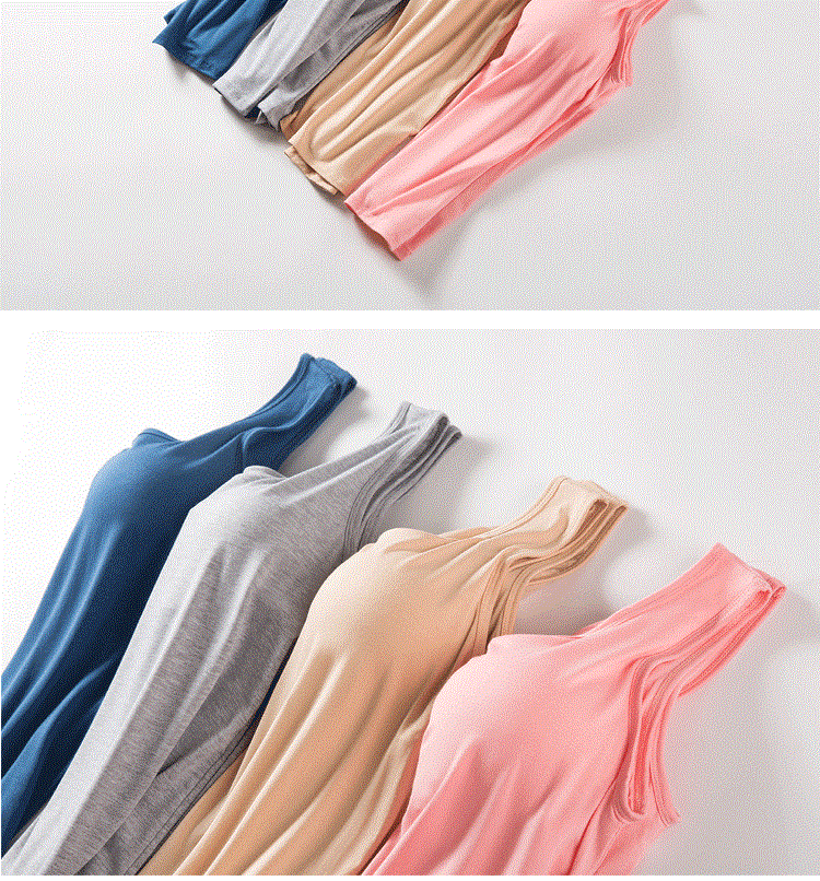Women's Modal Padded Backless Yoga Camisole Tank Top Plus Size