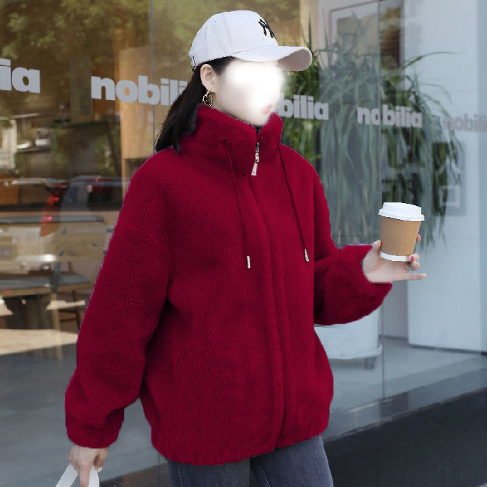 Women Double-Sided Velvet Warm Zip Up Cardigan