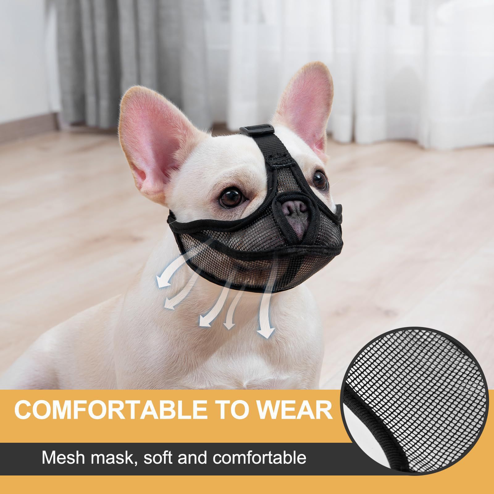 Breathable Dog Muzzle for French Bulldog Pug Anti Biting Pet Mask