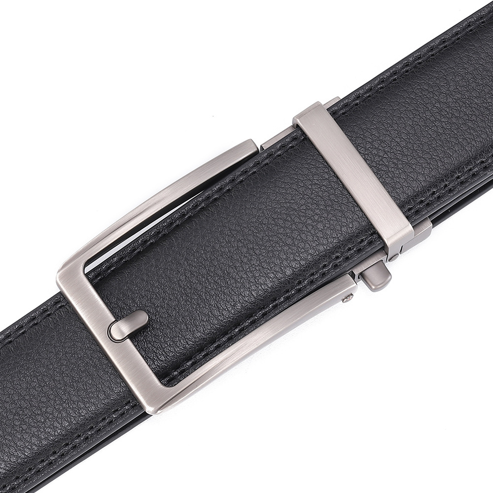 Men's Genuine Cowhide Leather Belt with Automatic Alloy Buckle