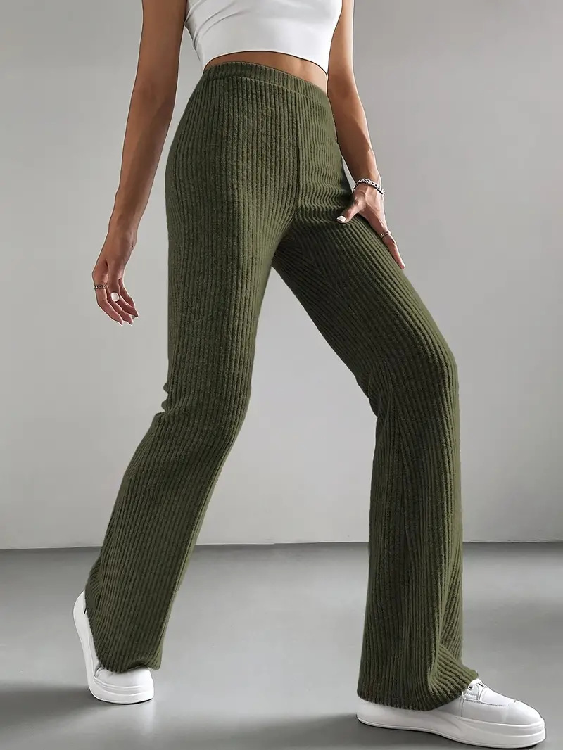 Flared slim-fit trousers