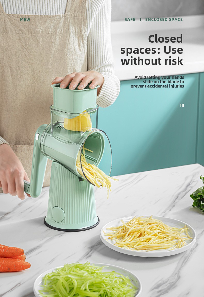 Stainless steel roller vegetable slicer