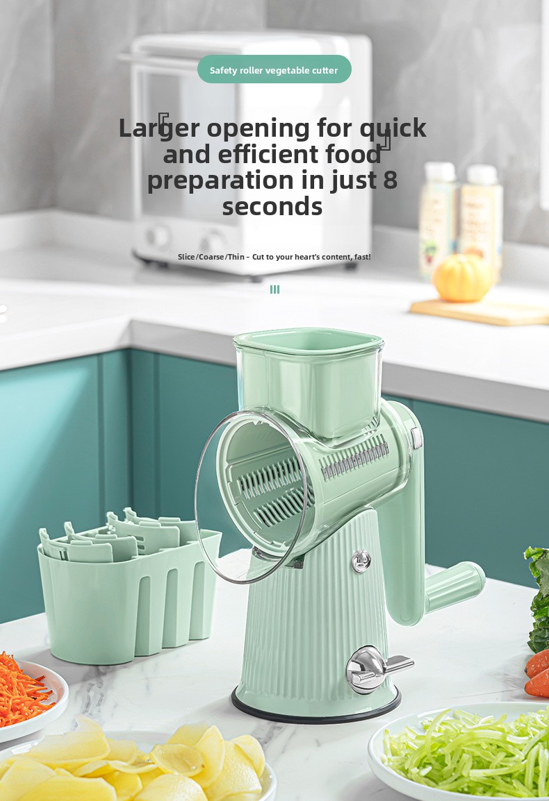 Stainless steel roller vegetable slicer