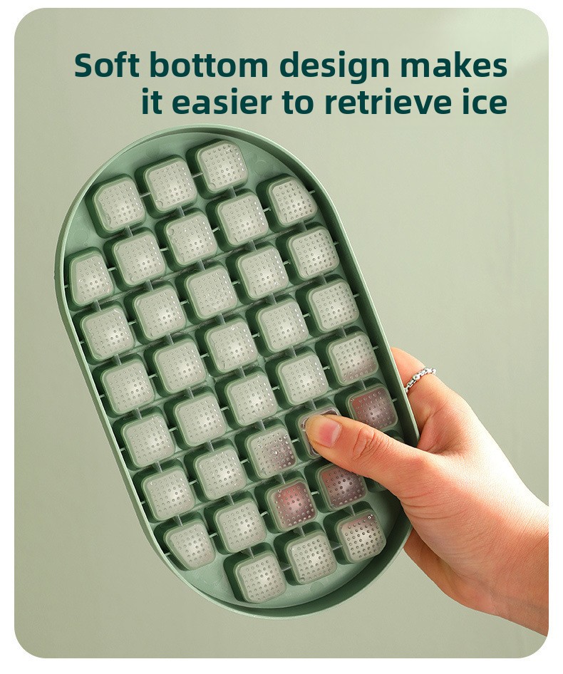 Silicone Ice Cube Tray with Soft Bottom