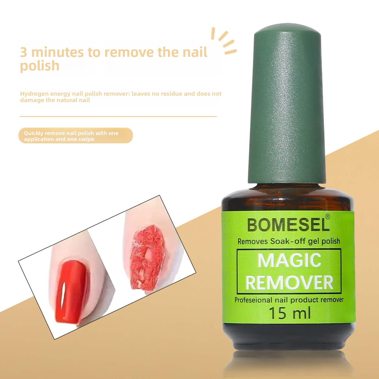 Glitter nail remover gel
