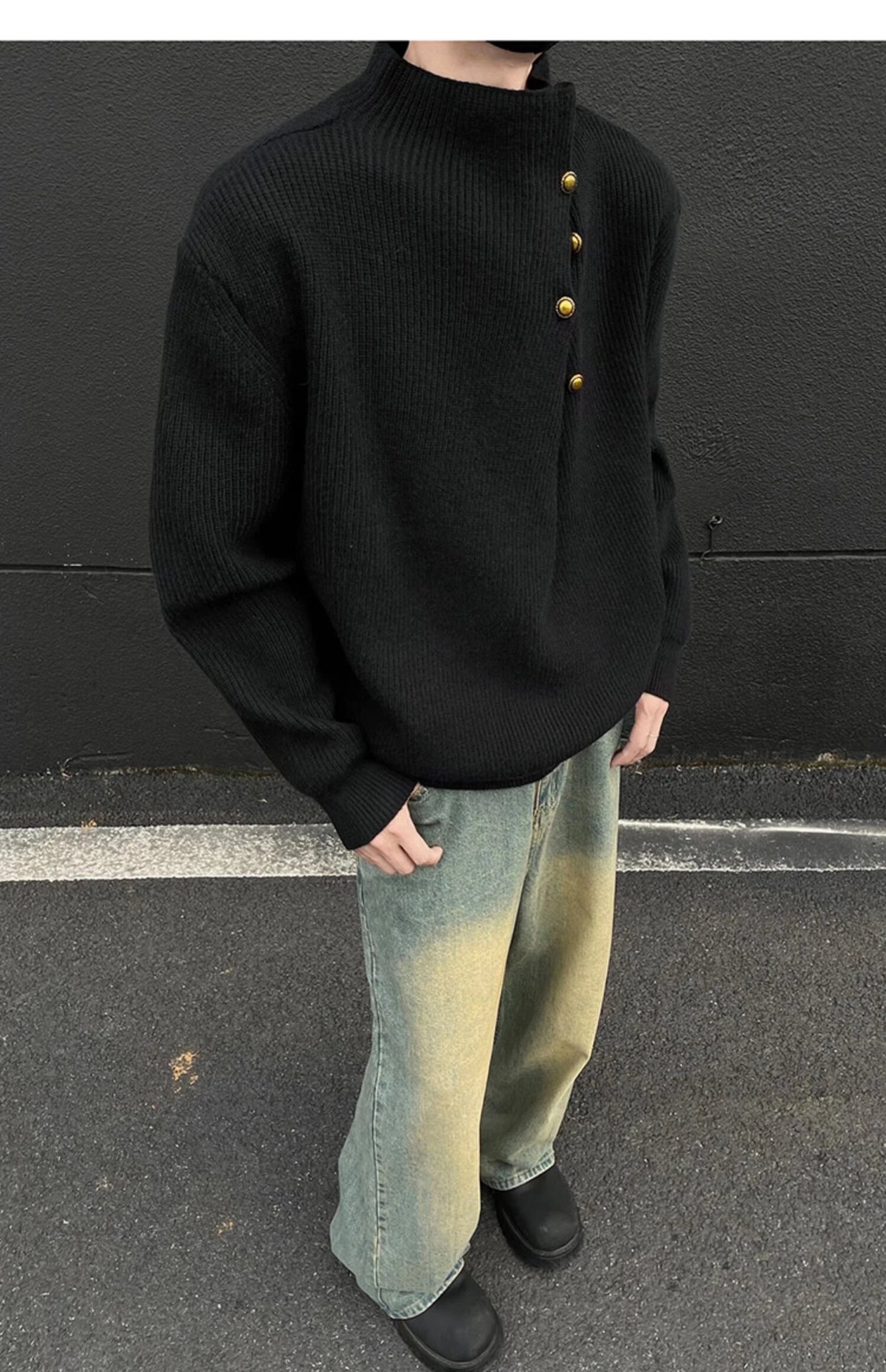Men's Casual Turtleneck Long Sleeve Knitwear Top
