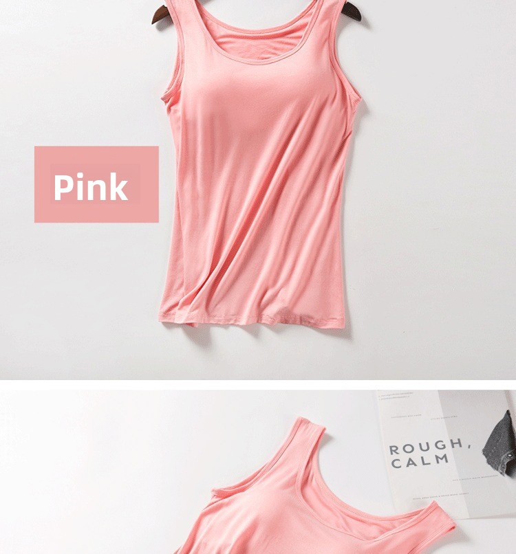 Women's Modal Padded Backless Yoga Camisole Tank Top Plus Size