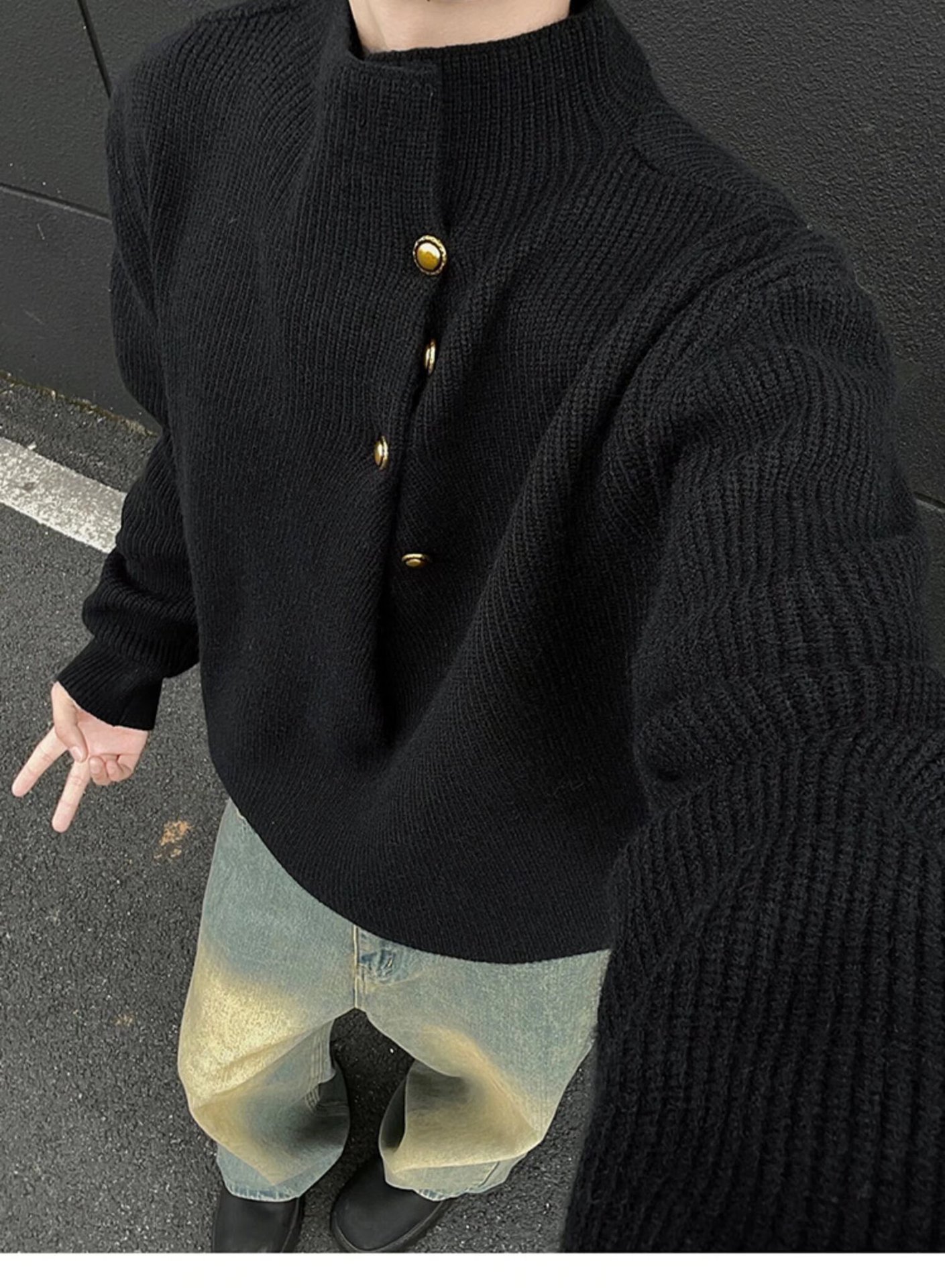 Men's Casual Turtleneck Long Sleeve Knitwear Top